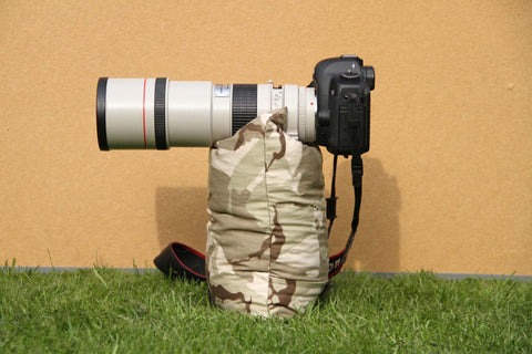 Camera Bean Bag Filled medium size Desert Camo, Size M - 35 cm x 22 cm or 9 x 14 inch