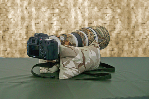 Large Double Filled/Unfilled Camera Bean Bag Desert Camo Pattern.