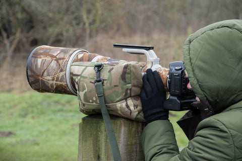 U Shaped Camera Bean Bag EREBIS ATP or WOODLAND Camo Waterproof Cordura, Filled/Unfilled