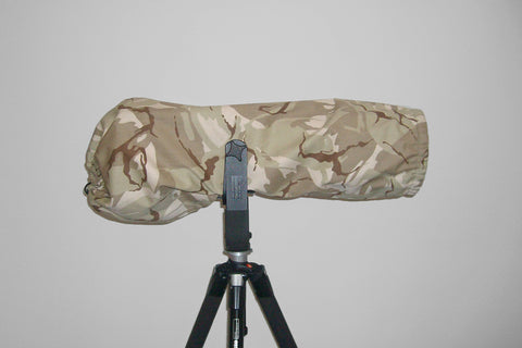Reversible Waterproof Camera Lens Cover for Nikon 600 F4 VR I & II, Desert Camo & Hood Cap