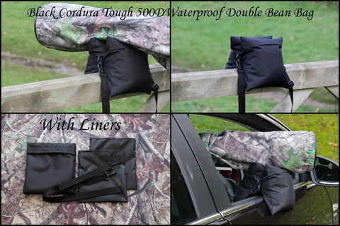 CAMERA BEAN BAG Waterproof Double Filled/Unfilled  Black Cordura 500D, with Liners