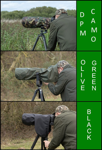 Waterproof Lens Cover For Sigma 500 F4.5 DG OS HSM in DPM Camo, Olive Green, Black colours