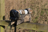 Waterproof Woodland FILLED/UNFILLED Large Double Camera Bean Bag & Shoulder Strap. 900 gms weight
